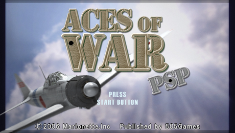 Aces of War title screen for PSP